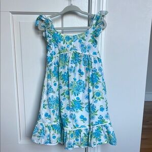 Floral Blue and White Kids Dress
